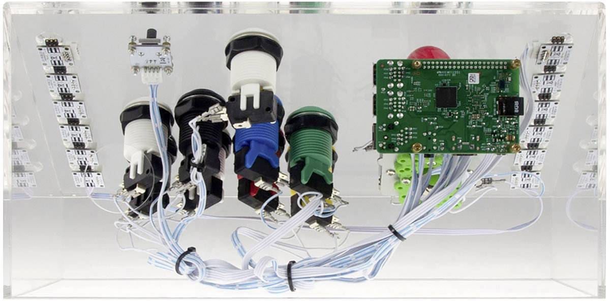 Joy-it RB-Gamestation-Kit Raspberry Pi® 3 B 1 GB 4 x 1.2 GHz Housing, Controller, Noobs OS, LEDs, PSU, Sensors, HDMI cab-5