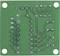 Green printed circuit board with visible copper traces and solder points, square in shape, with four screw holes in the corners.