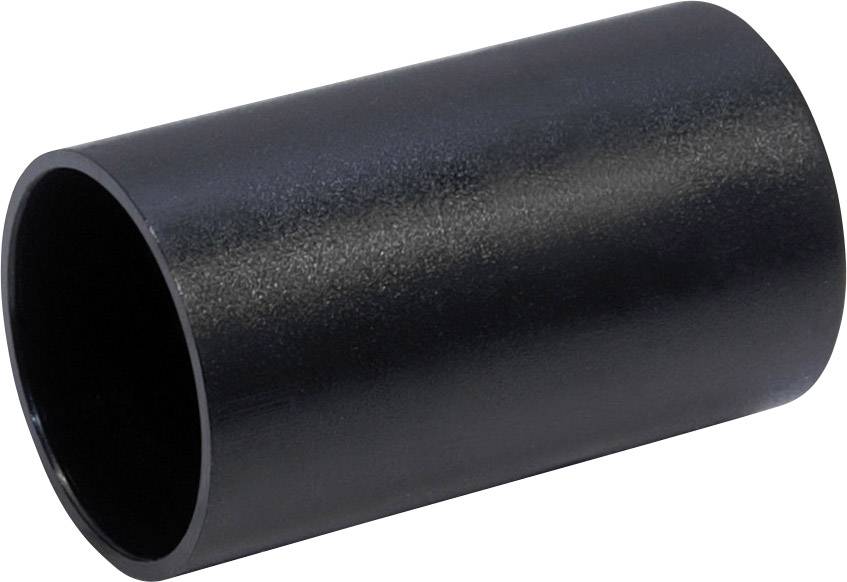 Black cylindrical plastic pipe, horizontal.