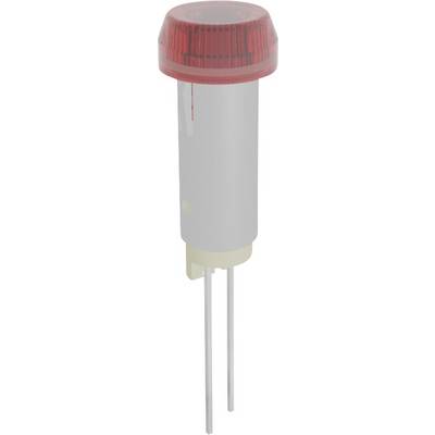 Red LED with a cylindrical housing and two metallic connections at the base.