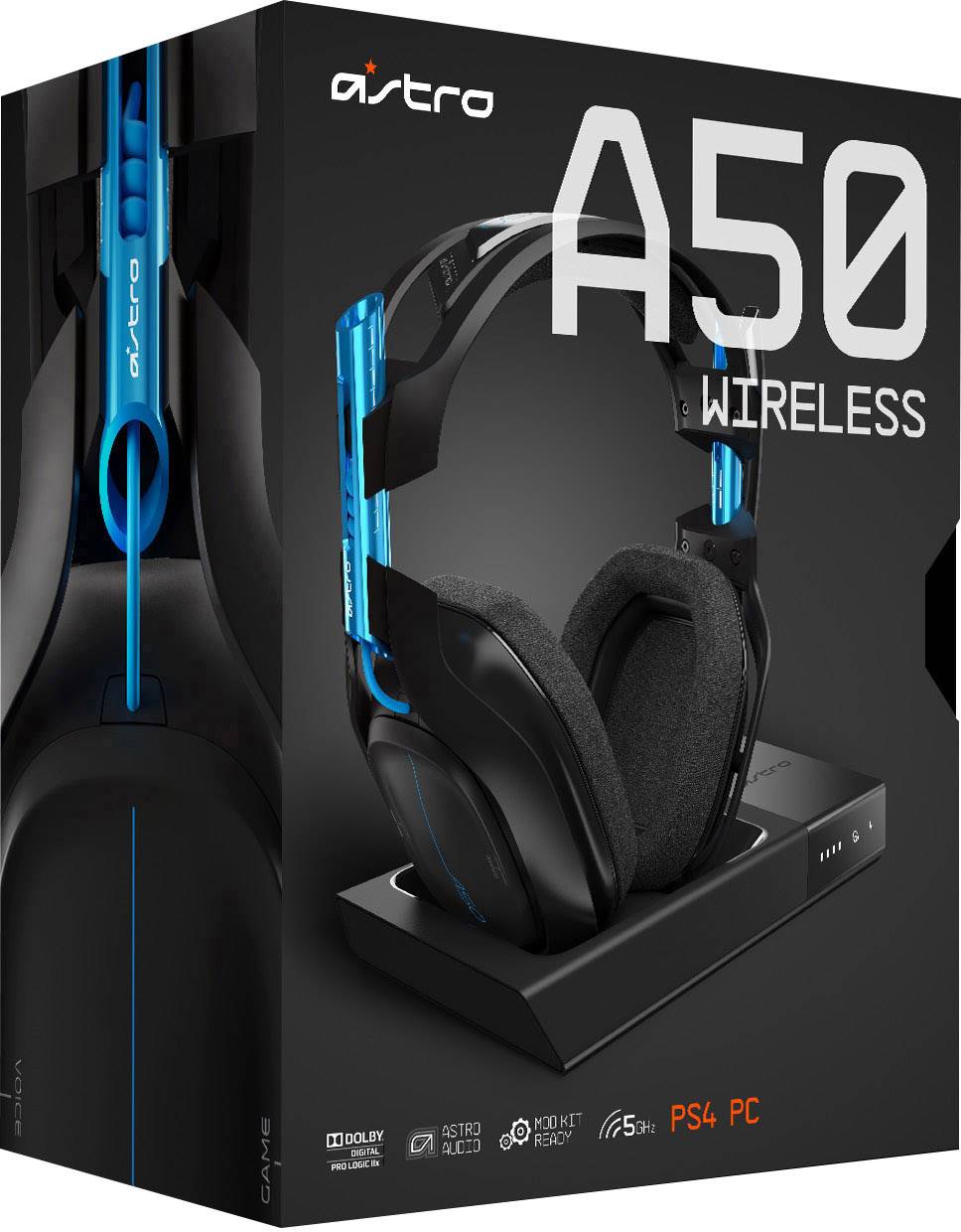Astro A50 Gaming Over-ear headset 7.1 Surround Black, Blue Microphone noise  cancelling, Noise cancelling Volume control | Conrad.com
