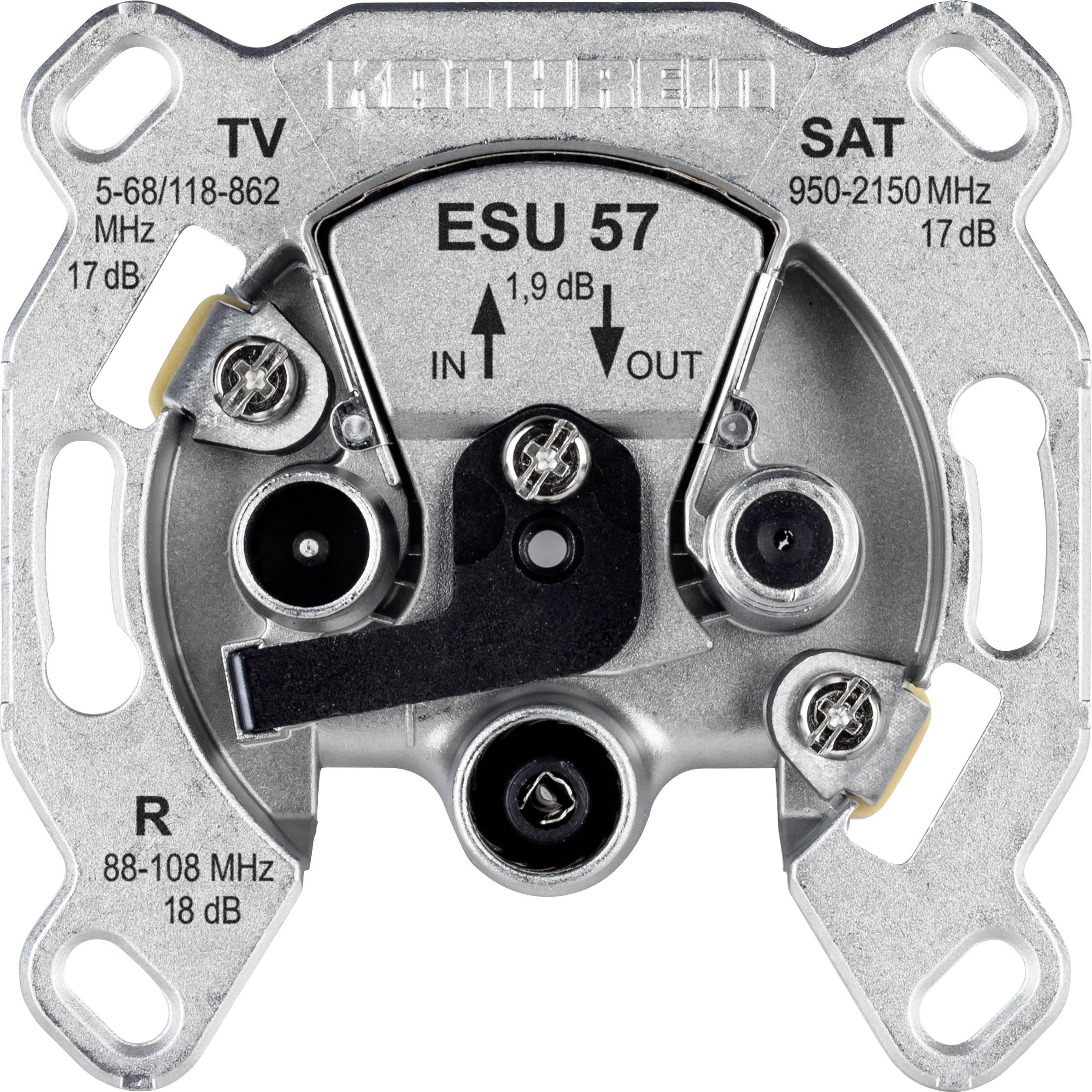 Kathrein ESU 57 Antenna socket SAT, TV, FM Flush mount Non-terminated