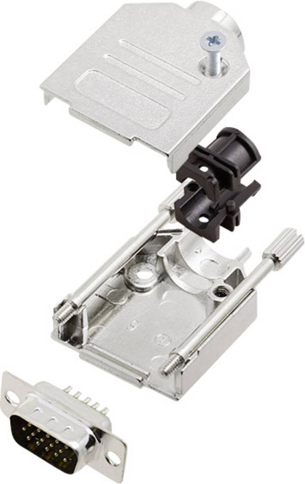 encitech DTZK09-HDP15-K 6355-0012-01 D-SUB pin strip set 180 ° Number of pins: 15 Solder bucket 1 Set