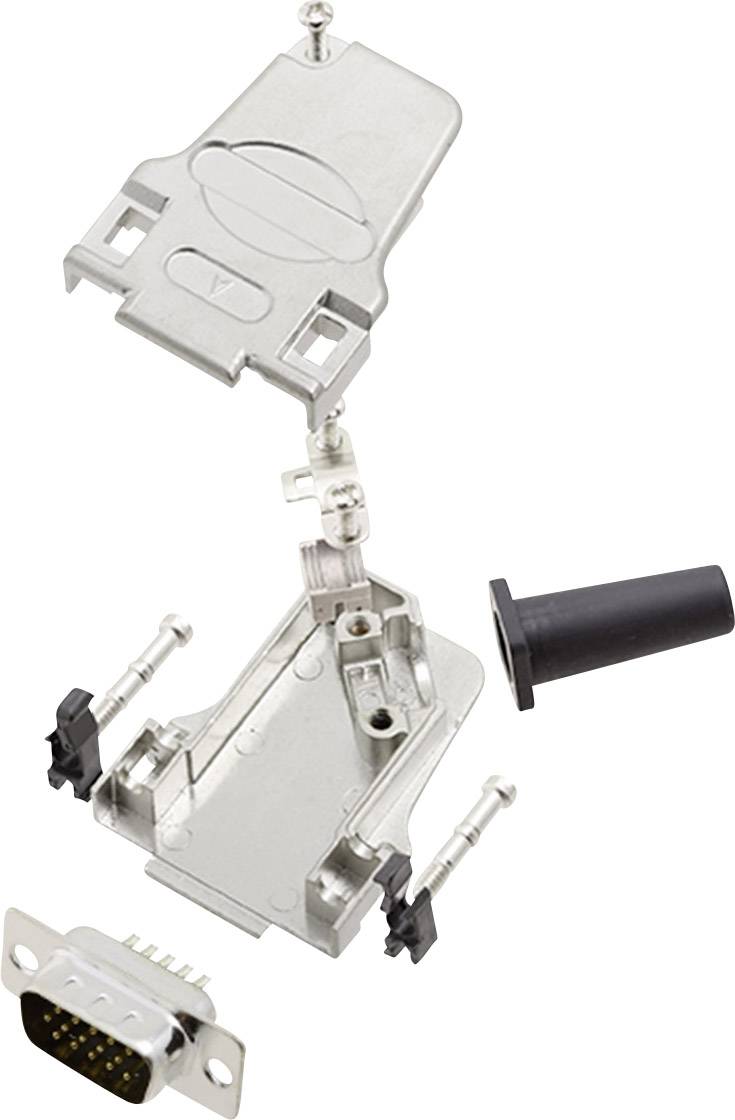 encitech D45ZF09-HDP15-K 6355-0064-01 D-SUB pin strip set 45 ° Number of pins: 15 Solder bucket 1 Set-0