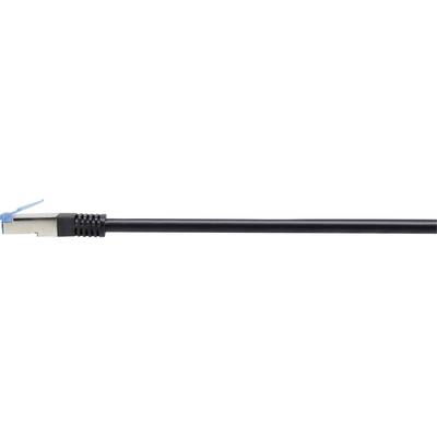 Ethernet cable with black sheathing and blue clip.