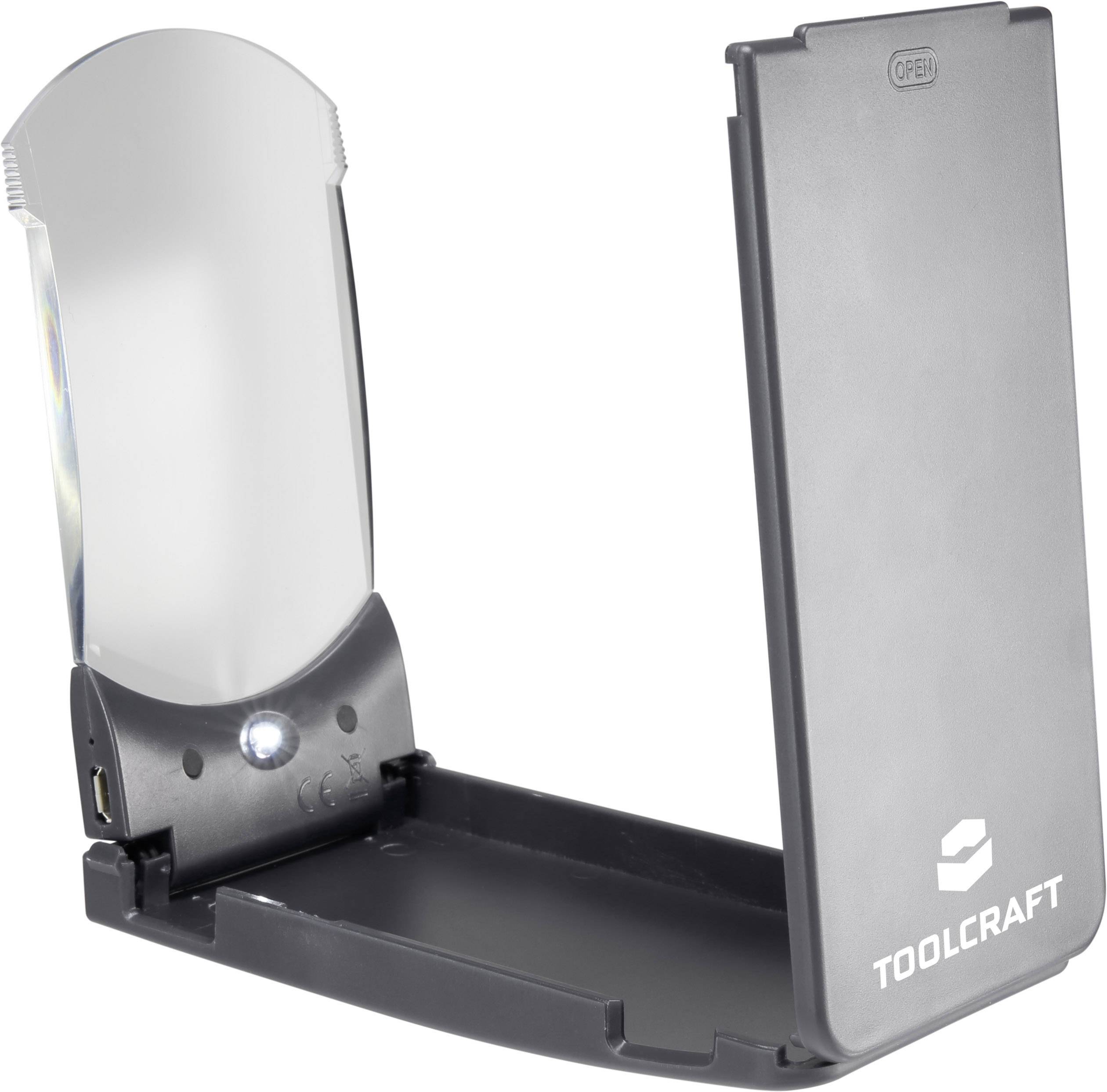TOOLCRAFT 1511641 LED illuminated magnifier Magnification 2 x