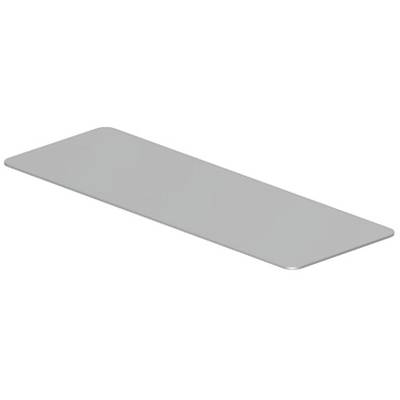 A rectangular, grey, flat object with rounded corners.