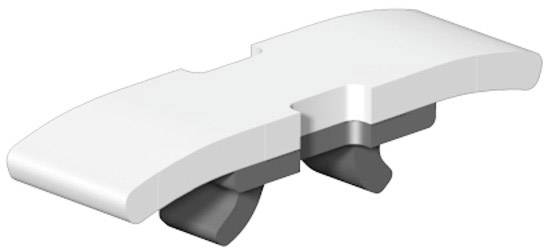 A technical component with a white, curved upper surface and grey underlying structures.