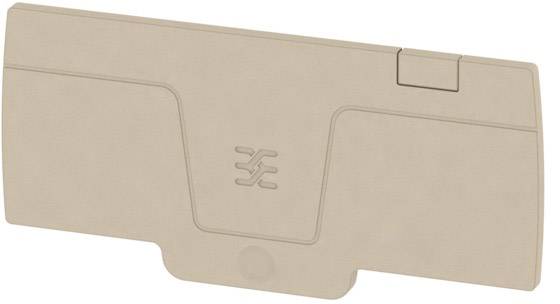 I'm not sure what or who this is, but it looks like a beige protective cover with a small, rectangular fastener in the top right-hand corner.