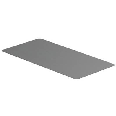 A rectangular, grey sheet with rounded corners that may serve as a protective film or cover.