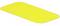 A yellow, rectangular object with rounded corners, set against a white background.