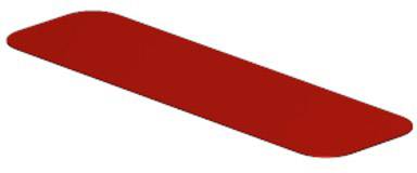 A rectangular, dark red plaster with rounded corners on a white background.