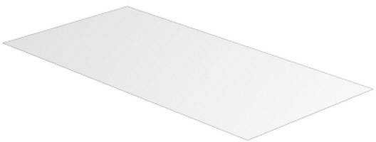White rectangular plate, slightly angled; smooth and plain.