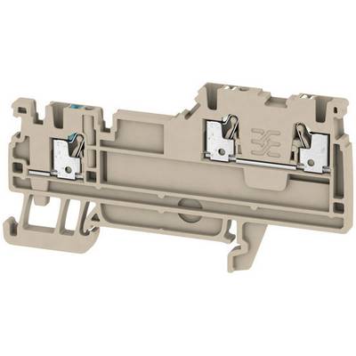 Grey plastic terminal housing with two metallic connection points, designed for electrical panel installation.