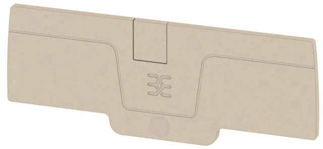 A rectangular, beige plastic component with an embossed symbol in the centre, likely a mounting part or cover for devices.