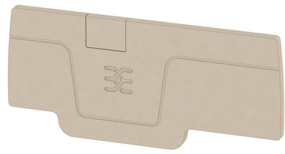 Beige rectangular cover with an engraved symbol in the centre. Features a central compartment at the top.
