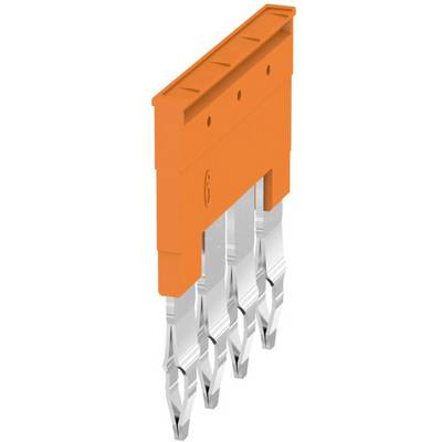 An orange fuse with four silver contacts, likely for electrical applications.
