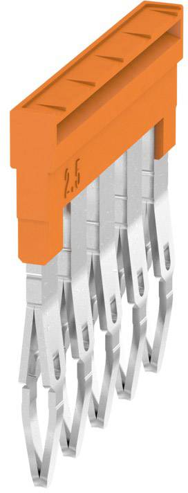 Orange plastic plug with six metal contacts. '2.5' marking visible on the side.