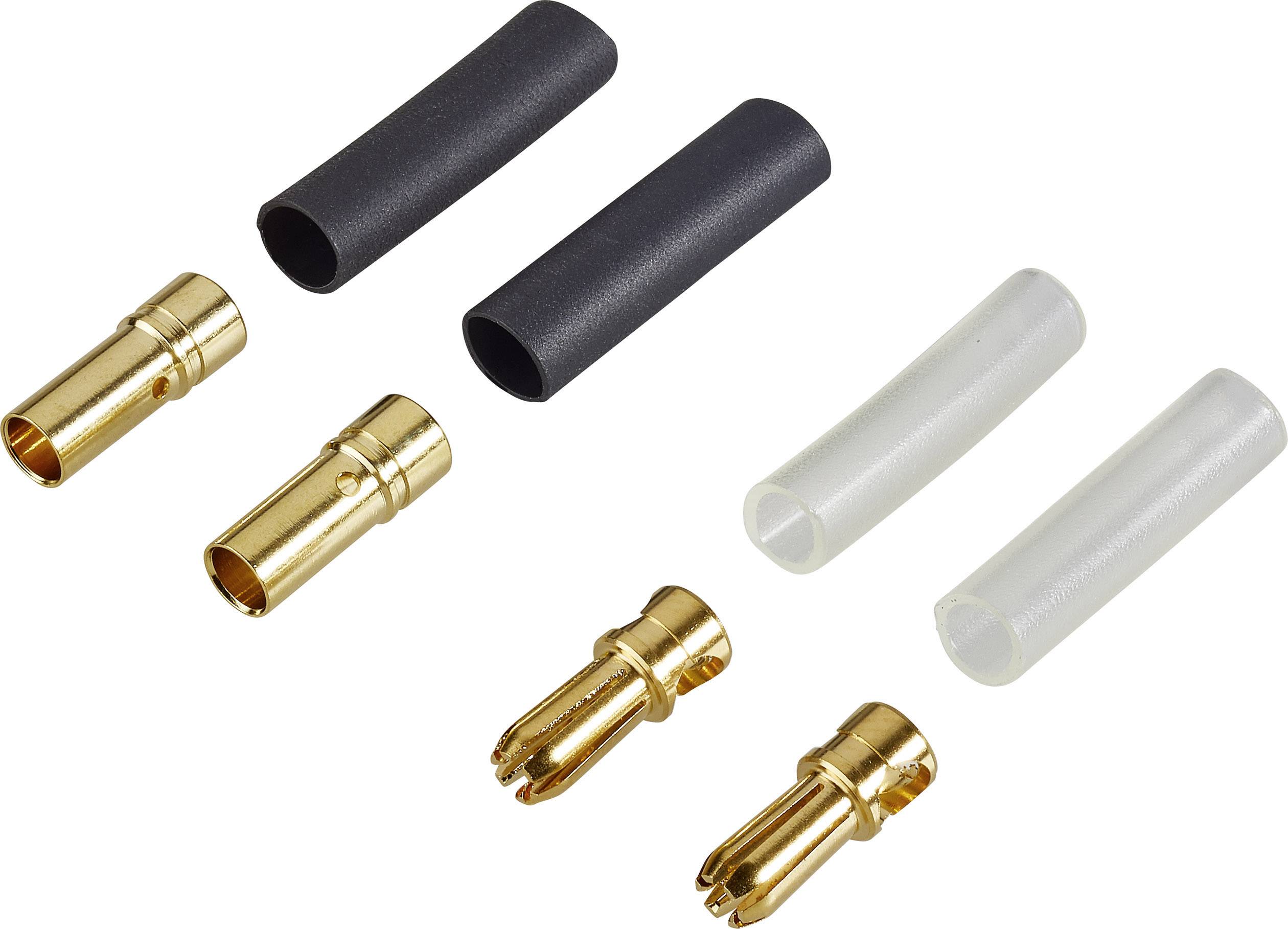 Reely 83334-2 Deluxe battery plug 3.5mm Gold-plated 2 Pair-0