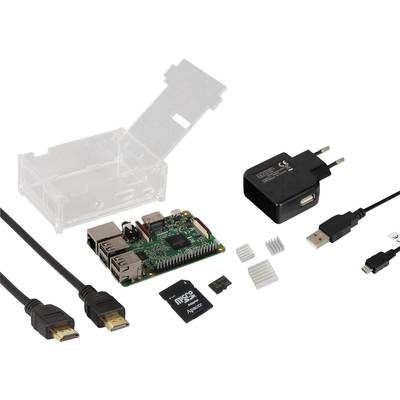 Joy-it Basic Complete-Set Raspberry Pi® 3 B 1 GB 4 x 1.2 GHz Housing, HDMI cable, Noobs OS, Heatsink, PSU 
