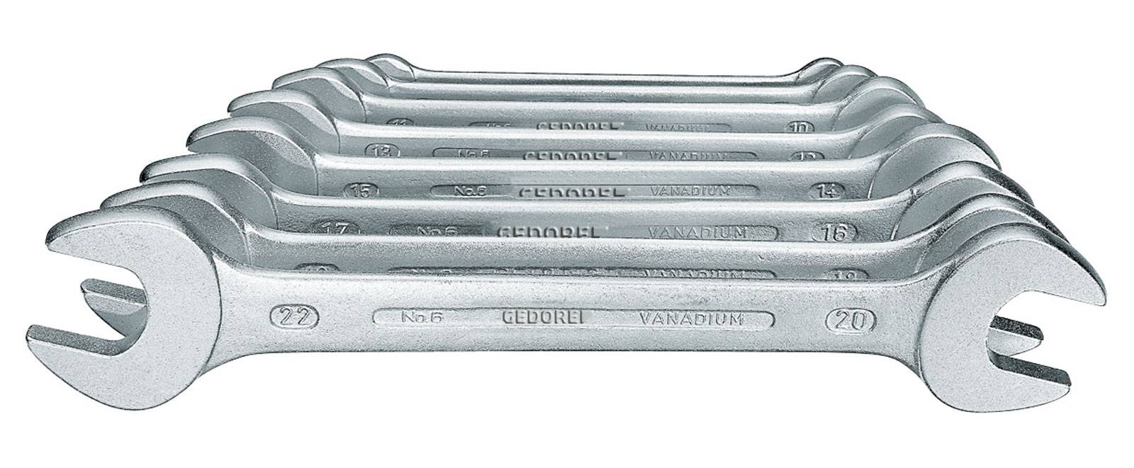 Gedore 6077380 1040800 Double-ended open ring spanner set 8-piece Spanner size (metric) 6 - 17 mm