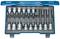 An open blue toolbox containing an 18-piece set of Allen keys in various sizes, arranged in a foam insert.