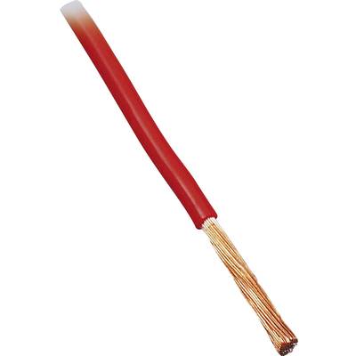 A red insulated cable with copper wires, partially exposed. Suitable for electrical installations.