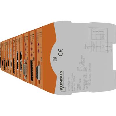 Several orange electronic modules by the brand KUNBUS, focused on industrial communication technology.