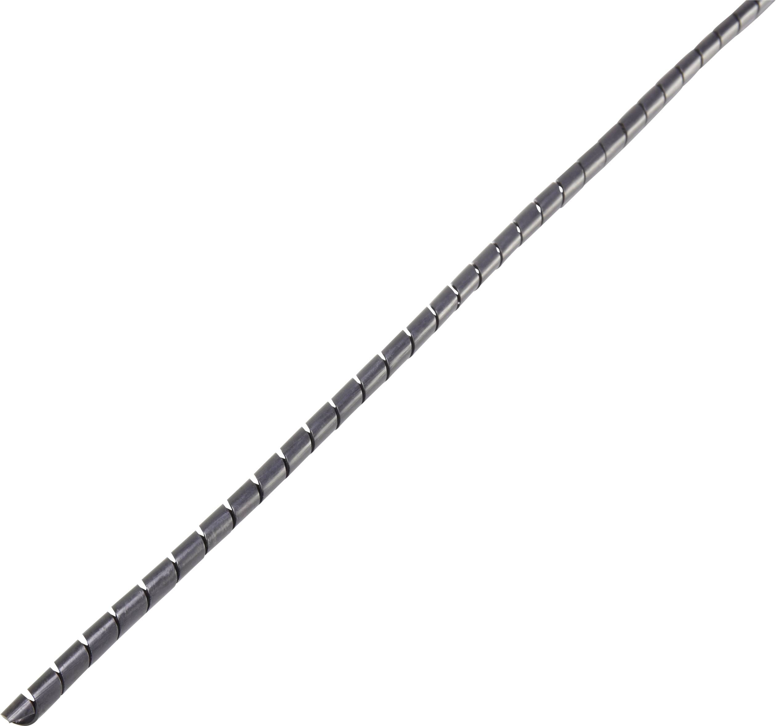 'Black and white striped spiral' - A long spiral with regularly alternating black and white segments.