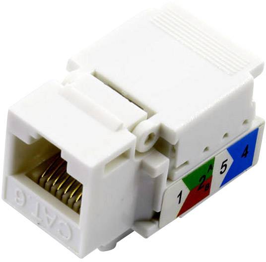 TRU COMPONENTS RJ45 coupling, CAT 6 93038C373 Connector, straight No. of pins (RJ) 8 White 1 pc(s)