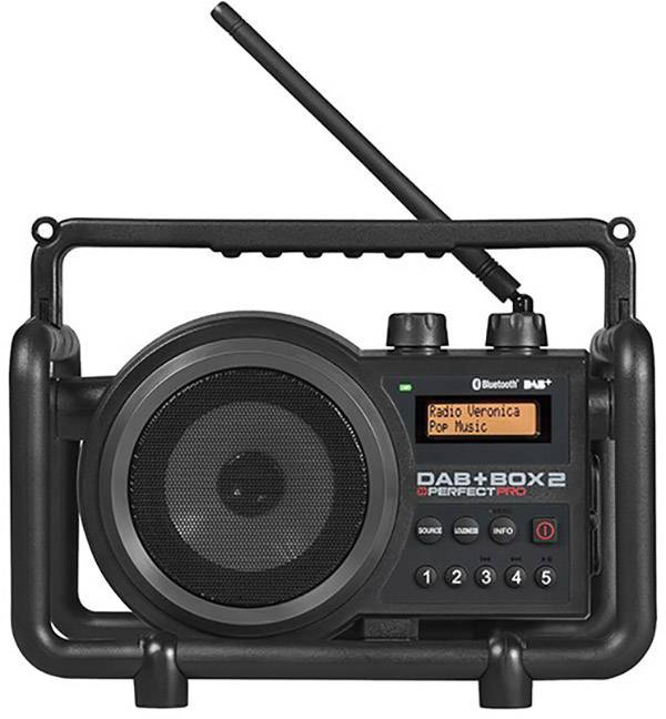 PerfectPro DAB+ Box 2 Workplace radio DAB+, FM AUX, Bluetooth splashproof, dustproof, shockproof Black