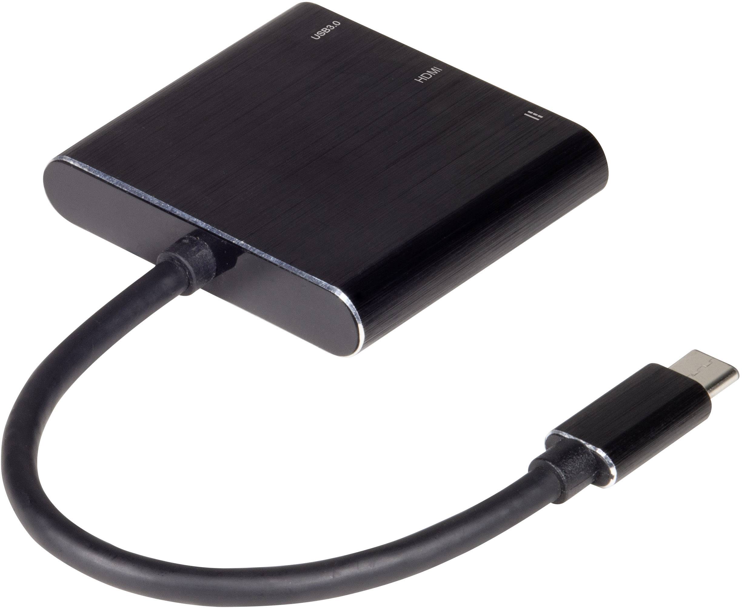 Renkforce RF-4548306 USB / HDMI Adapter [1x USB-C® plug - 1x HDMI socket, USB 3.2 1st Gen port A (USB 3.0), USB-C® socke-1