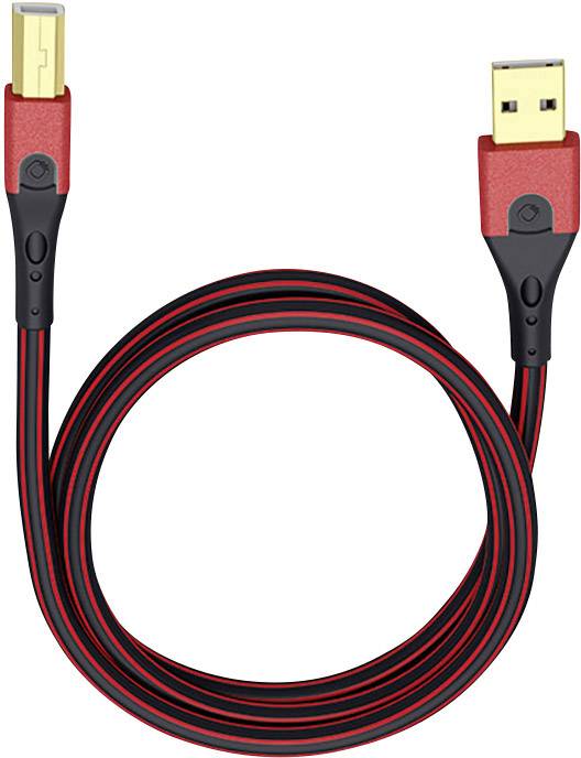 Oehlbach Usb Cable Usb 2 0 Usb A Plug Usb B Plug 0 50 M Red Black Gold Plated Connectors 9420