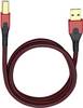 Oehlbach USB cable USB 2.0 USB-A plug, USB-B plug 0.50 m Red/black gold plated connectors 9420