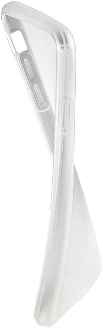 Transparent protective case for a smartphone, showing the flexible design and cut-outs for buttons and ports.