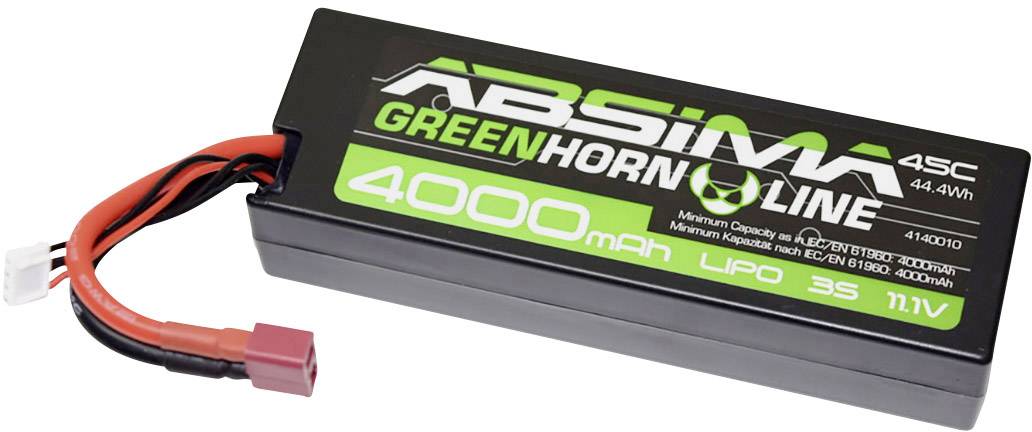 Absima Scale model battery pack (LiPo) 11.1 V 4000 mAh No. of cells: 3 45 C Box hard case T connectors