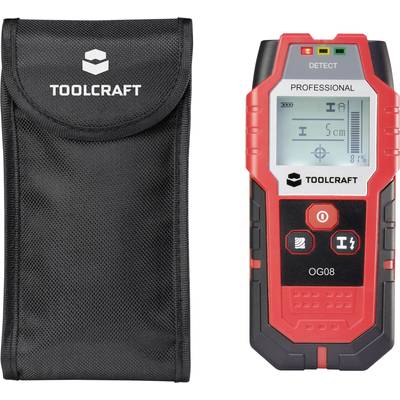 TOOLCRAFT Detector OG 08 1517080 Locating depth (max.) 80 mm Suitable for Non-ferrous metal, Ferrous metal, Live wires, -6