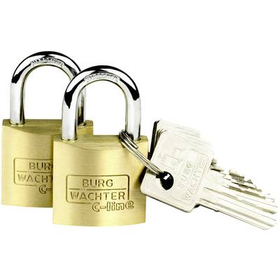 Burg Wächter 2er Set Duo 222 30 SB Padlock  keyed-alike   Brass Key