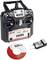 Remote control with two joysticks and buttons, brand 'REELY', model HT-10. Includes CD and receiver, suitable for model aircraft.
