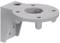 Grey metal angle bracket with multiple holes, suitable for mechanical or technical mounting structures.