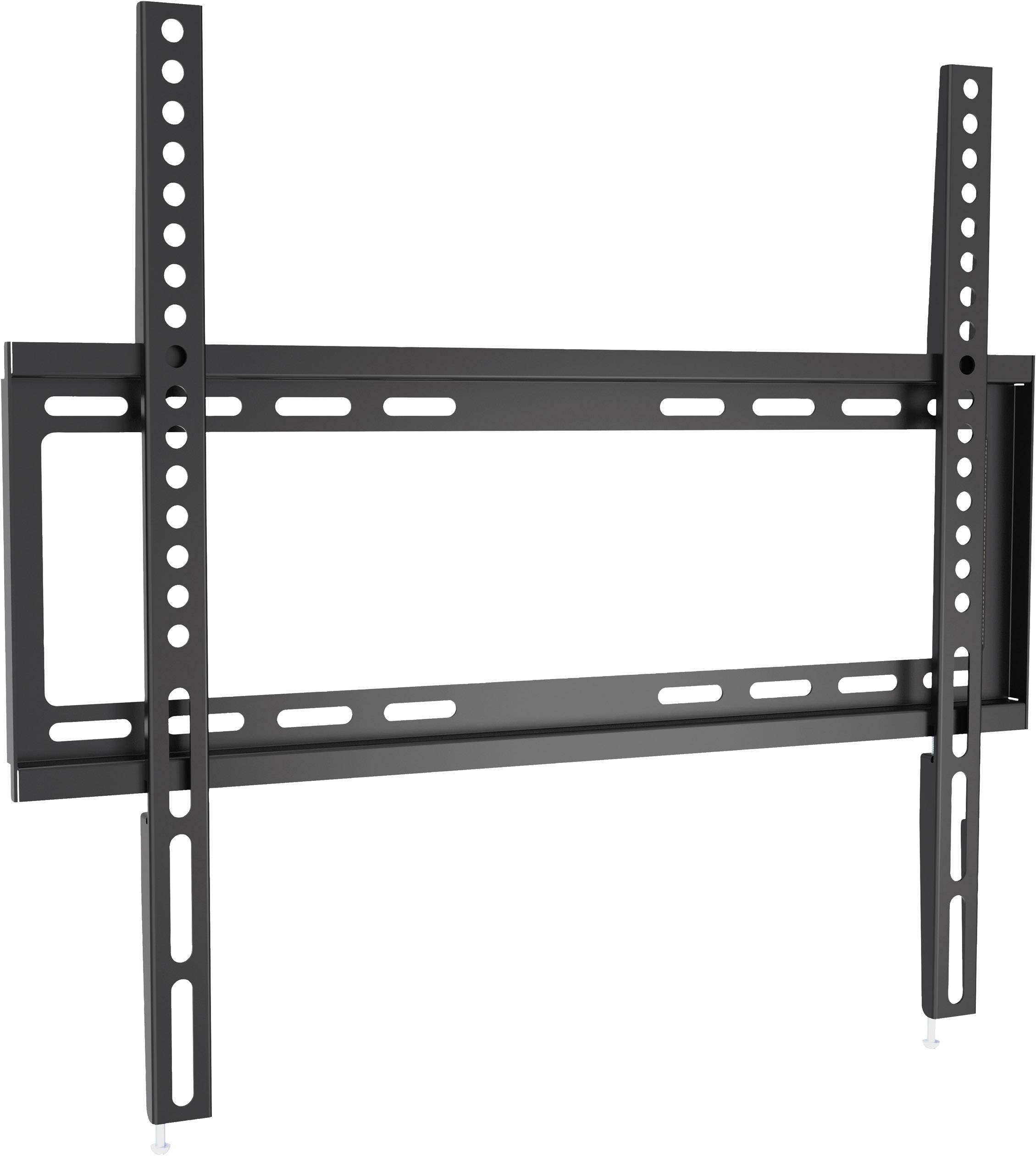 A black metal TV wall mount designed for mounting a flat-screen television on a wall.