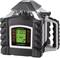 Rotating laser level with digital display, showing gradient values in X and Y, battery status and modes. Ideal for precise measurement.
