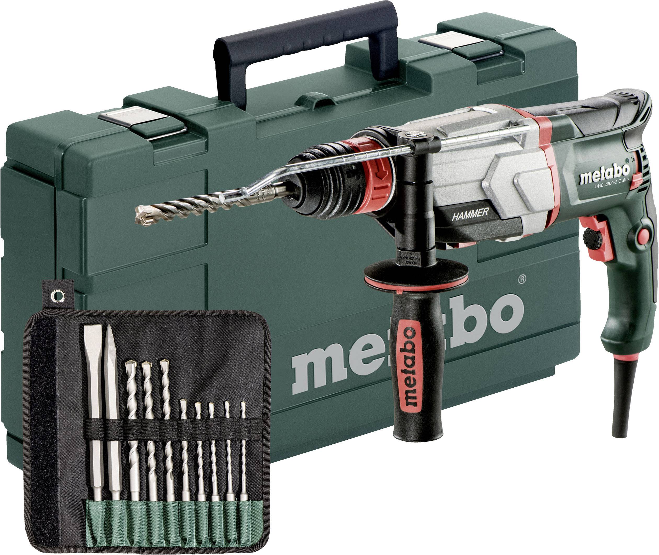 Metabo UHE 2660-2 Quick Set SDS-Plus-Hammer drill chisel, Hammer drill, Hammer drill combo 800 W incl. case, incl. accessories