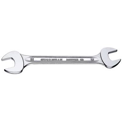Metal spanner with the inscription 'STAHLWILLE MOTOR 10', size 22 at one end, 24 at the other.