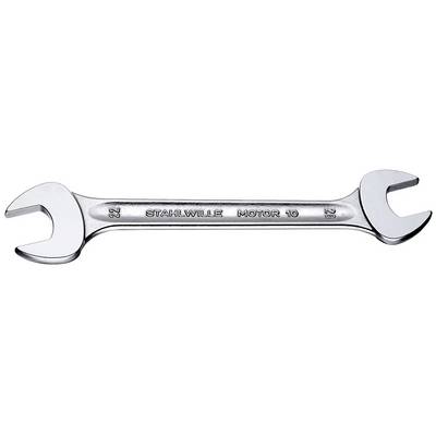 A silver spanner with the inscription 'STAHLWILLE MOTOR 10', open at both ends.