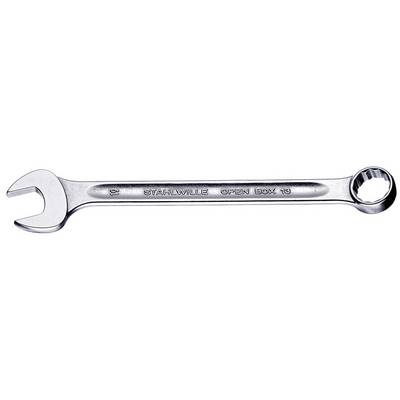 A silver spanner size 19 with the inscription 'STAHLWILLE OPEN BOX 19' in the centre.