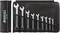 'Set of Stahlwille metal ring spanners in a black tool bag, arranged in ascending order from small to large.'