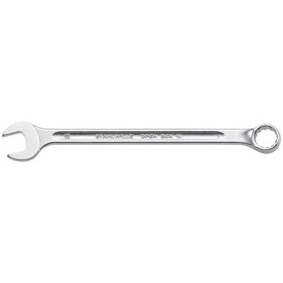 Spanner with an open and a closed end, marked 'STAHLWILLE OPEN BOX 14', made of metal.