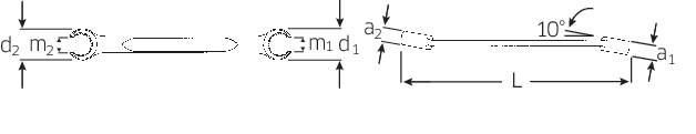 Technical drawing shows a long, rectangular structure with end pieces. Angles of 10 degrees are marked and the total length is 'L'.