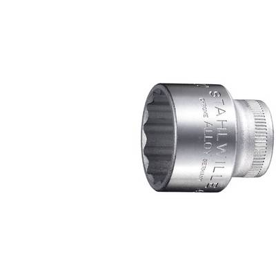 A chrome-plated Stahlwille socket, marked with 'CHROME ALLOY GERMANY', for tightening or loosening nuts and bolts.